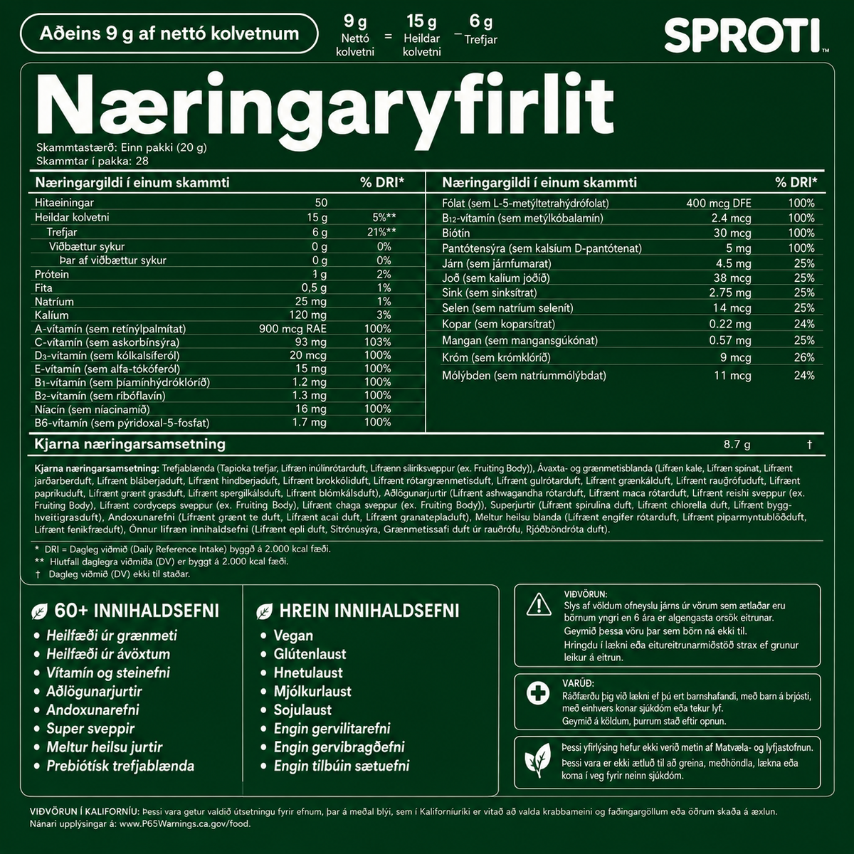 Sproti Ofurfæðisgúmmí